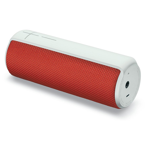 PARLANTE BLUETOOH UE BOOM LOGITECH, AUDIO 78DB 360GRADOS, ANTI AGUA, SINCRONIZA CON OTRO A TRAVEZ DE APP, BLANCO CON ROJO 980000686