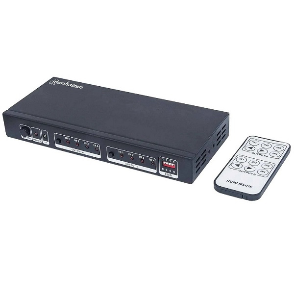 SPLITTER MATRIX SWITCH MANHATTAN HDMI, 4 ORIGENES A 2 SALIDAS, RESOLUCION 4K 30HZ, ICI207409