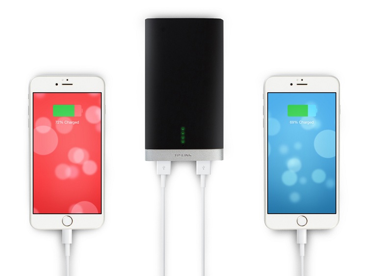 POWER BANK, BATERIA PORTATIL TPLINK DE 1000mAh PARA MOVILES, 2XUSB, CARGA INTELIGENTE (1A/2A) FUNDA, COLOR NEGRO PB50 - Imagen 2