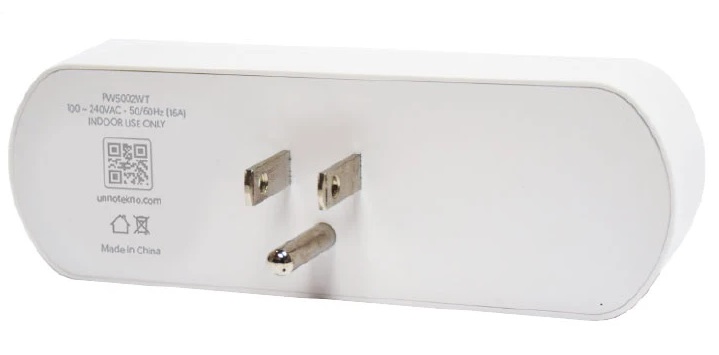 TOMA DOBLE DE CORRIENTE INTELIGENTE UNNO TEKNO, WI-FI, BOTON ENCENDIDO, PROTECCION CONTRA SOBRECARGA, PW5302WT - Imagen 2